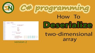 StepbyStep how to Deserialize JSON Two Dimensional Array using C Newtonsoft Top video [upl. by Aday]