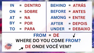 Aprenda as Principais PREPOSIÇÕES em Inglês  Aulas de Inglês  Inglês para Iniciantes [upl. by Aihtak]