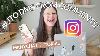 Automatically DM someone who comments on your Instagram post with Manychat full tutorial [upl. by Adelina]