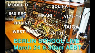 Live TAIGA TIGER Berlin School  Jarre feat PM Taiga Hikari West Pest ModelD Solina NTS1 [upl. by Margi]