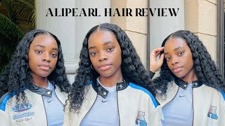 ALIPEARL HAIR REVIEW  Straight Out of the Box Deep Wave Frontal Wig Easy Install  Defined Curls [upl. by Nnairahs]