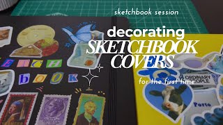 decorate the cover of my sketchbooks with me ❀⋆･  sketchbook series 4 [upl. by Rebba466]