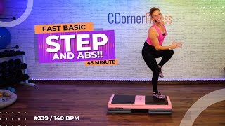 30Minute FastPaced Step Aerobics Cardio amp 15Minute Abs  Core Workout [upl. by Ardnued828]