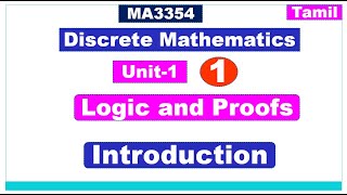 Discrete Mathematics MA3354  Unit1Propositional LogicPropositional Logic Introduction in Tamil [upl. by Riabuz471]