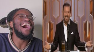 Ricky Gervais at the Golden Globes 2016 REACTION [upl. by Asseram]