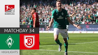 Celebrations in Bremen  SV Werder Bremen  Jahn Regensburg 20  Highlights  MD 34 – BL2  2122 [upl. by Aseela]