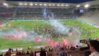 Angry crowds invade pitch after SaintEtienne relegated from Ligue 1 [upl. by Macy]