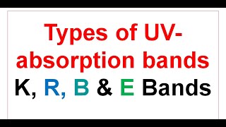 UV16  Types of absorption bands in UVvisible spectroscopy  Formation of K R B and E bands [upl. by Anirehc]