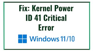 Fix Random Shutdown  Kernel Power Event ID 41 In Windows 1011 [upl. by Biamonte337]