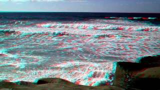 3D Anaglyph Video La Jolla San Diego Californis Beach [upl. by Moreville]