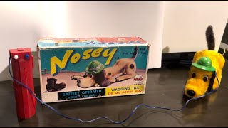 RARE 1970s MEGO Nosey the Sniffy Dog Battery Operated Toy [upl. by Ahsets]