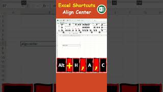 How to Center Align Cell Contents in Excel using Shortcut Keys Excel Shortcuts [upl. by Arivle]