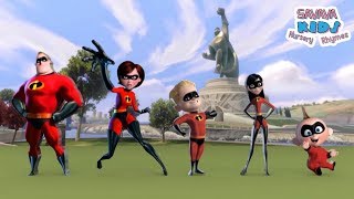 The Incredibles 3D Animation Finger Family Song For Children and Kids  Savava Kids [upl. by Laddie]