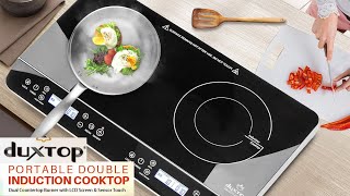 Duxtop LCD Portable Double Induction Cooktop  Electric Countertop Burner Sensor Touch Stove [upl. by Cairns]