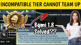 How To Solve Incompatible Tier Cannot Teamup In Bgmi  Incompatible Tier Cannot Teamup Pubg Mobile [upl. by Remmer]