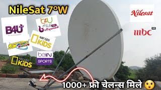 Nilesat Satellite 7W  How To Set and Scan Frequencies  Latest Updates 1000 Channels [upl. by Notniv199]