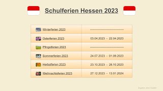 Schulferien Hessen 2023 [upl. by Nylcoj]