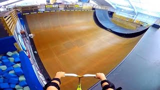 WORLDS BIGGEST INDOOR HALFPIPE ON SCOOTER [upl. by Brodie]