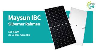 Maysun IBC PVModul  Silberner Rahmen  555600W  182mm 144 Zellen [upl. by Hastie]