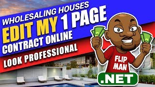 Edit My 1 Page Real Estate Contract Online for Your Wholesale Deals  Flipping Houses [upl. by Hanway]