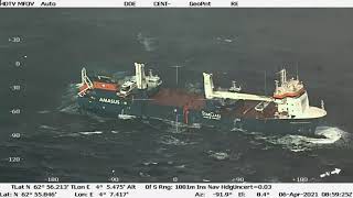 Eemslift Hendrika salvage operation  Drifting and Attempt Towing [upl. by Xanthe963]