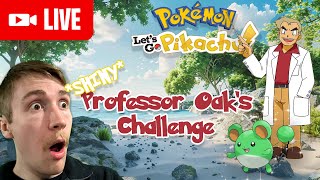 SHINY PIKACHU CAUGHT  Professor Oaks Challenge but SHINY  Pokémon Lets Go Pikachu 123 Gym 1 [upl. by Nickolaus]