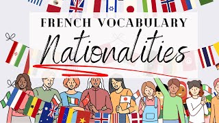 French Vocabulary Nationalities A1 Vocabulaire français  comment prononcer les nationalités [upl. by Auqinihs192]