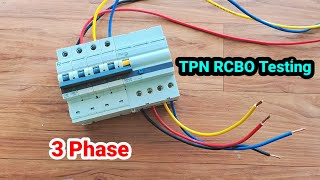 TPN RCBO Testing ।। 3 Phase RCBO testing ।। Three Phase RCBO check [upl. by Gnahc]