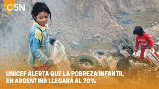 UNICEF ALERTA que la POBREZA INFANTIL en ARGENTINA llegará al 70 [upl. by Ennaerb]