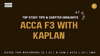 How To Study ACCA  Study Tips  ACCA Course  ACCA Online Courses  Kaplan Books  By Rida [upl. by Dnomder]