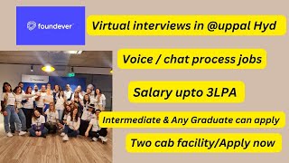 virtual interviews in Uppal Hyd  Latest jobs in Foundever Uppal  Voiceamp non voice process jobs [upl. by Stovall]