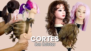 Los Mejores Cortes con COLETAS  Tendencia 2023  ✂️ PonyTail Cut [upl. by Powder]