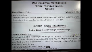 Class 12 English Sample Paper Solution  Board Exam 2024 [upl. by Dazhehs]