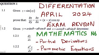 Mathematics N6 Differentiation April 2024 Question 1 mathszoneafricanmotives mathswithadmirelightone [upl. by Devina6]