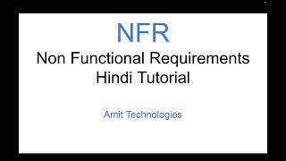 What is NFRNon Functional Requirements Types Difference between Functional and NFR in Hindi Amit [upl. by Tamas]