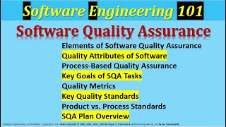 Software Quality Assurance  Quality Metrics  Product vs Process Standards  SQA plan [upl. by Gibrian]