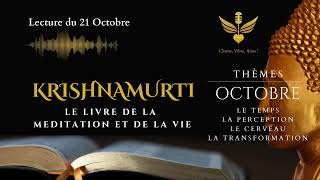 Le livre de la méditation et de la vie  KRISHNAMURTI 21 Octobre krishnamurti livreaudio [upl. by Kal]