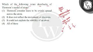 Which of the following isare drawbacks of Thomsons model of atom [upl. by Hilario294]