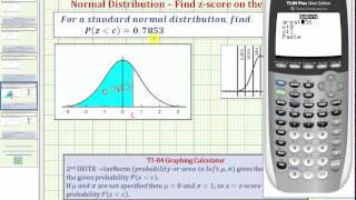 Ex 1 Find a Zscore Given the Probabilty of Z Being Less Than a Given Value [upl. by Errot440]