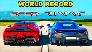 DRAG RACE Ferrari sf90 stradale vs Rimac nevera 😈 ⚡ vs ⛽ [upl. by Ifill]