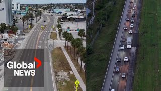 Hurricane Milton Drone shows empty streets evacuations as Florida braces for monster storm [upl. by Assiroc]