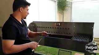 Como montar churrasqueira espetinho giratorio  PoliGrillÂ® Linha Eventos [upl. by Lowrance]