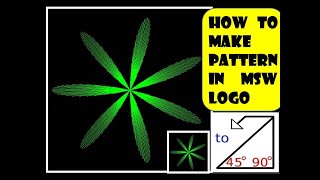 How to make a Pattern in MSW LogoMSW LOGO SETH command for PatternMSW logo command for class 4 amp 5 [upl. by Ientruoc678]