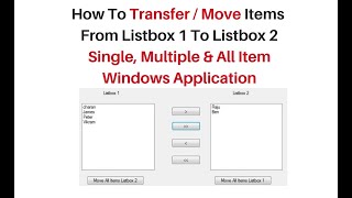 how to move selected listbox items to another listbox in winforms c46 [upl. by Ornstead]