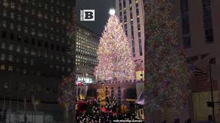 Awesome Drone Shot Shows Moment of Rockefeller Christmas Tree Lighting [upl. by Web]