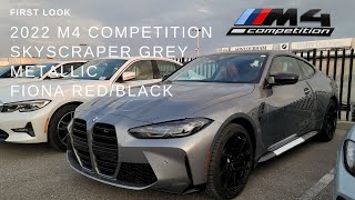 2021 BMW M4 Competition G82 Brooklyn Grey Walkaround Review Exhaust Sound Revs [upl. by Eillah]