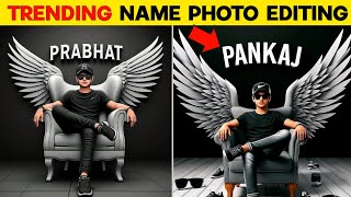 Instagram Trending Name Photo Video Editing  create 3D Ai Wings Name Image [upl. by Rica368]