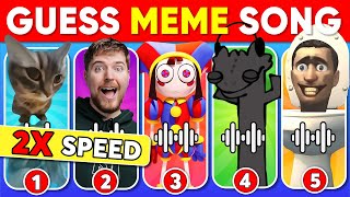 GUESS MEME SONG  😵🎵 The Amazing Digital Circus Chipi Chapa Cat Toothless Dance  2X Speed Edition [upl. by Aehsa]