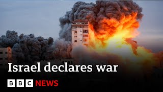 700 dead in Israel as it “declares war” on Hamas  BBC News [upl. by Atin171]