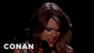 Taylor Swifts Spastic Grammy HeadBanging  CONAN on TBS [upl. by Whit361]